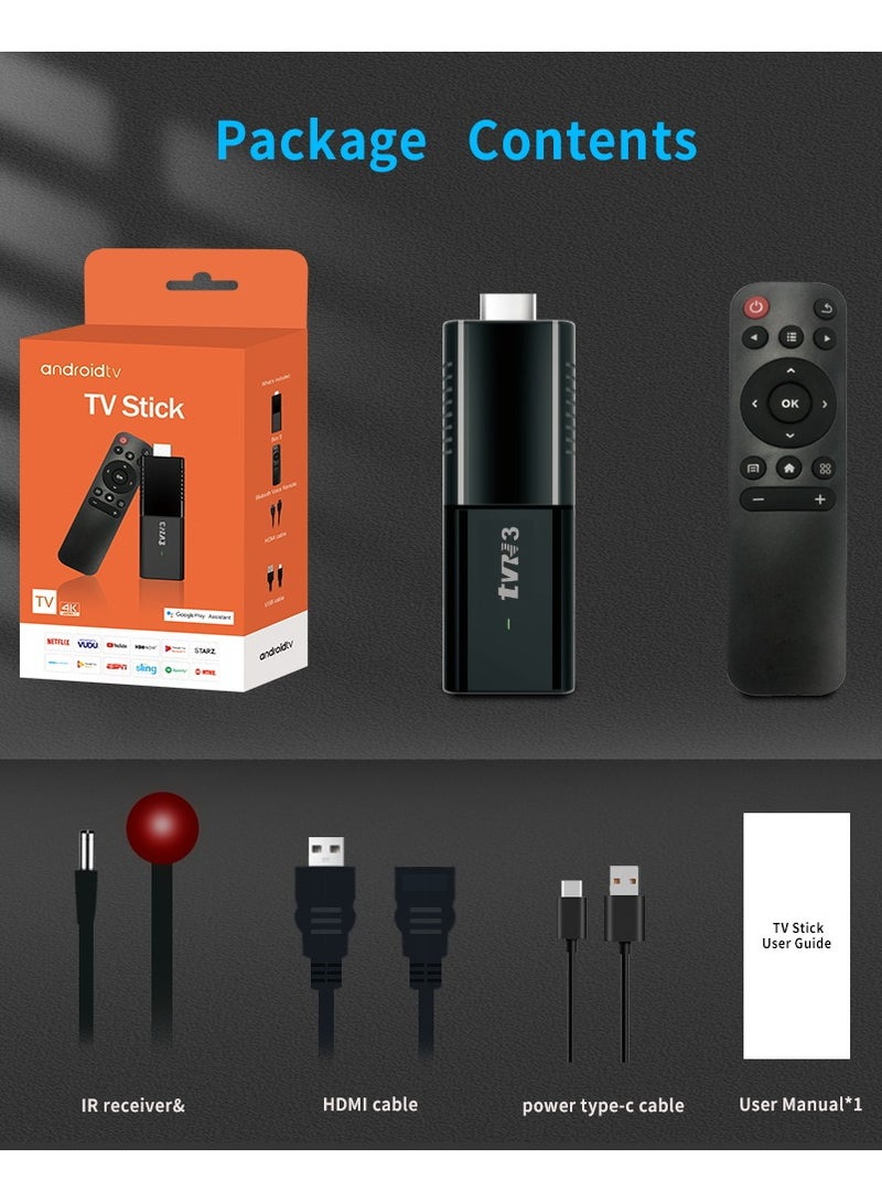 جهاز تي في ستيك تي في ار 3، ذاكرة RAM 2GB + روم 16GB 1080P HDR، رباعي النواة 64 بت 1 واي فاي 4G/5G | مشغل وسائط بث محمول 4K مدعوم من اندرويد 12.1 تي في مساعد جوجل - Image 2