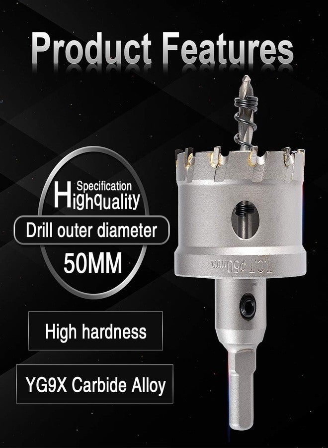 UPTODATETOOLS 50mm TCT Hole Saw Tungsten Carbide Tipped Teeth Hole Cutter, TCT Drill Bit Hole Saw Set for Stainless Steel, Sheet, Metal - Image 5