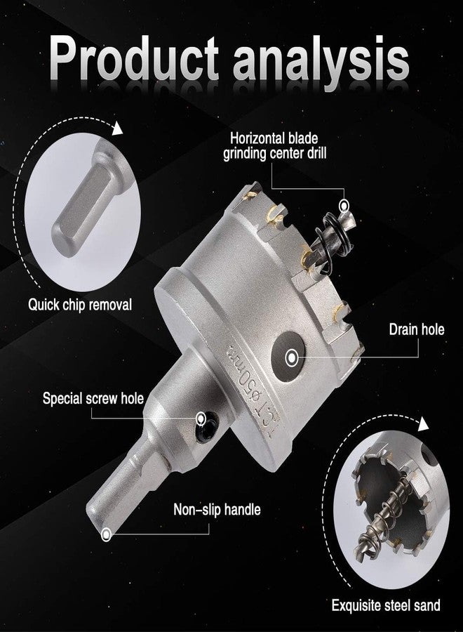 UPTODATETOOLS 50mm TCT Hole Saw Tungsten Carbide Tipped Teeth Hole Cutter, TCT Drill Bit Hole Saw Set for Stainless Steel, Sheet, Metal - Image 4