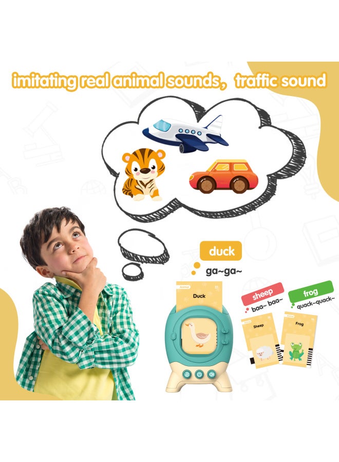 Children's Card Inserter Early Childhood Education Cognitive Card Learning Machine Bilingual Voice Educational Card Reader Cross-Border-Color:High Edition Card Reader 【Green 120 Card】】 - Image 5