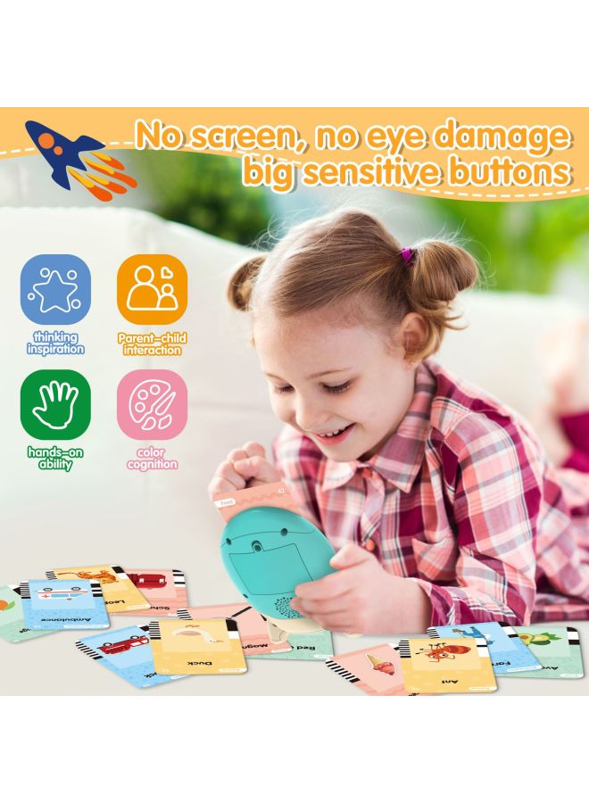 Children's Card Inserter Early Childhood Education Cognitive Card Learning Machine Bilingual Voice Educational Card Reader Cross-Border-Color:High Edition Card Reader 【Green 120 Card】】 - Image 2