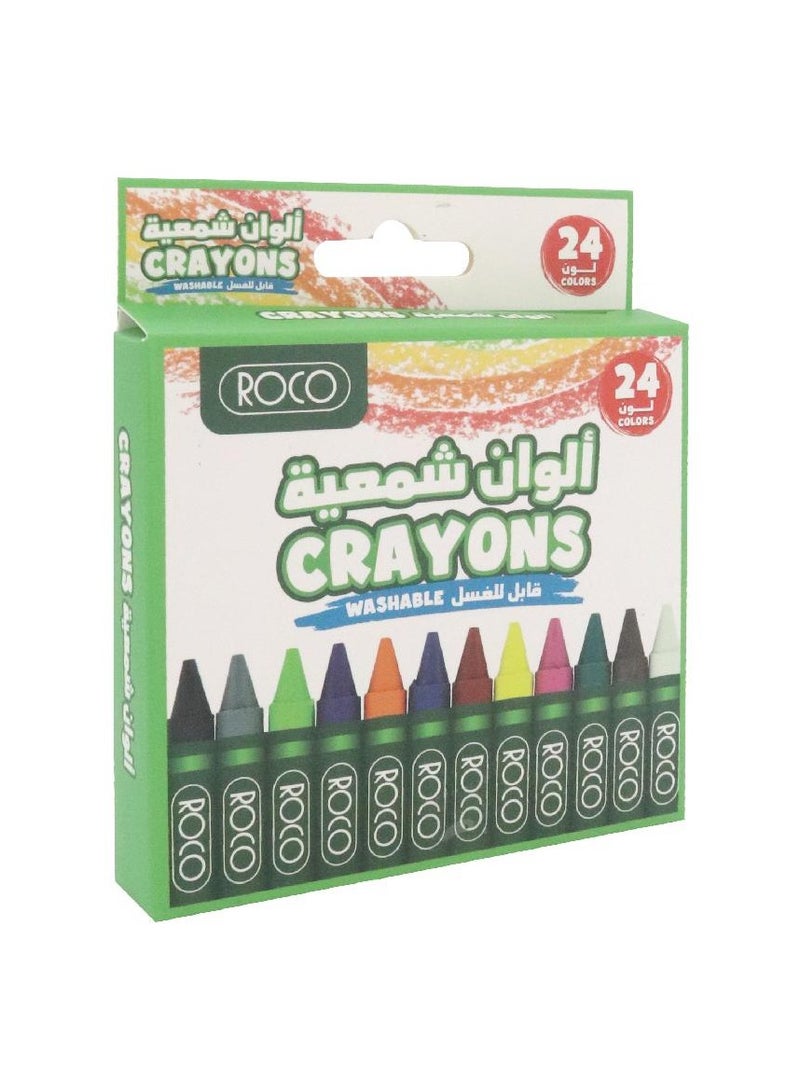 ROCO 24 Piece Wax Crayons Multicolour - Image 1