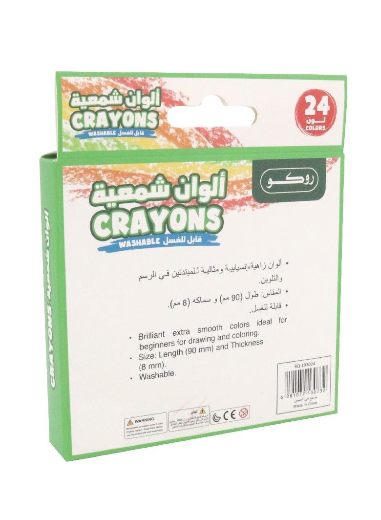 ROCO 24 Piece Wax Crayons Multicolour - Image 2