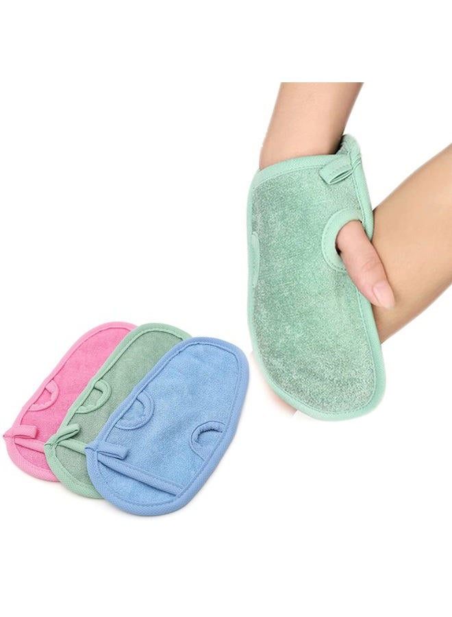 vipolish 3 PCS Bathing Shower Mittens Body Wash Massage Spa Mitt Towel for Adults Children Body Back Rubbing Exfoliating Washing Cleaning Color Random - Image 1