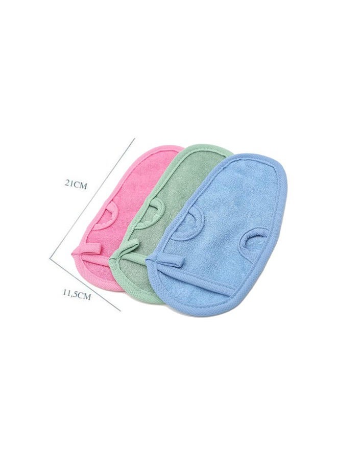 vipolish 3 PCS Bathing Shower Mittens Body Wash Massage Spa Mitt Towel for Adults Children Body Back Rubbing Exfoliating Washing Cleaning Color Random - Image 2