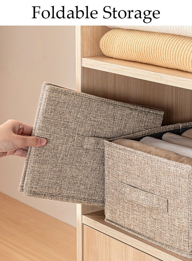 DUNISO 3pcs Wardrobe Clothes Organizer Foldable Closet Storage Organizer for Clothes Jeans Washable Closet Storage Boxes with Carrying Handles Cube Storage Bin for Home Bedroom Office - Image 2