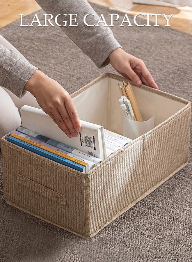 DUNISO 3pcs Wardrobe Clothes Organizer Foldable Closet Storage Organizer for Clothes Jeans Washable Closet Storage Boxes with Carrying Handles Cube Storage Bin for Home Bedroom Office - Image 3