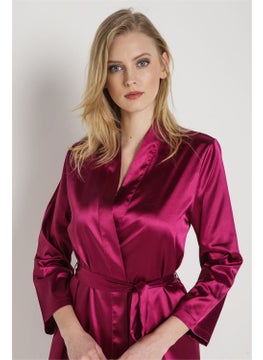 Magic Form 30427 Women's Cherry Plain Satin Fabric Bride Dressing Gown  - Image 3