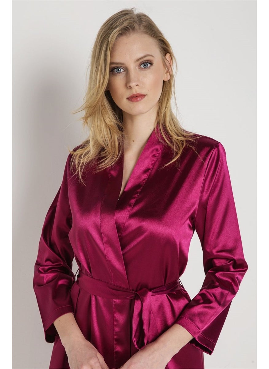 Magic Form 30427 Women's Cherry Plain Satin Fabric Bride Dressing Gown  - Image 3