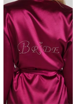 Magic Form 30427 Women's Cherry Plain Satin Fabric Bride Dressing Gown  - Image 4
