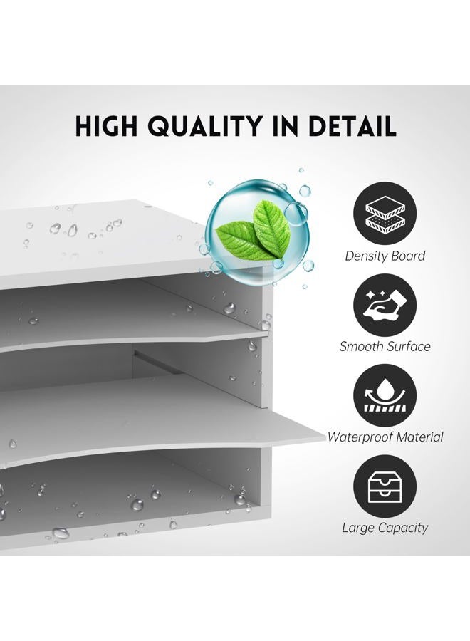 SUPEASY Wood Desk Organizer, 3 Tier Paper File Organizer for Desk, Wooden Desktop Organizer, Paper Letter Literature Mail Sorter, for Office School & Home Organization, White - Image 5