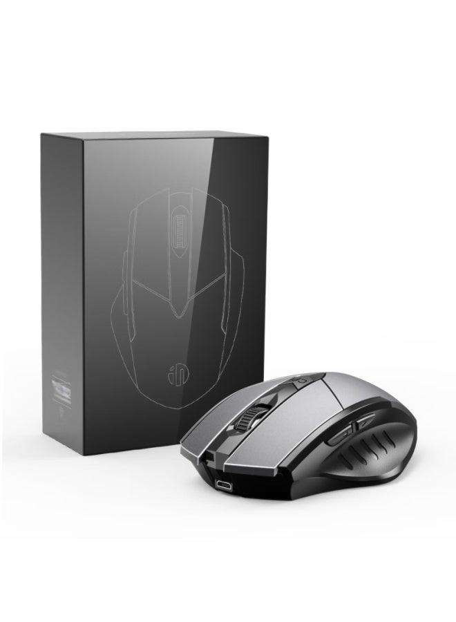 Inphic F1s Wireless Rechargeable Ergonomic Mouse, Portable, Quiet, Compatible With Laptops And Desktops, For Office And Gaming, 2.4g Pm6 Iron Gray - Image 5