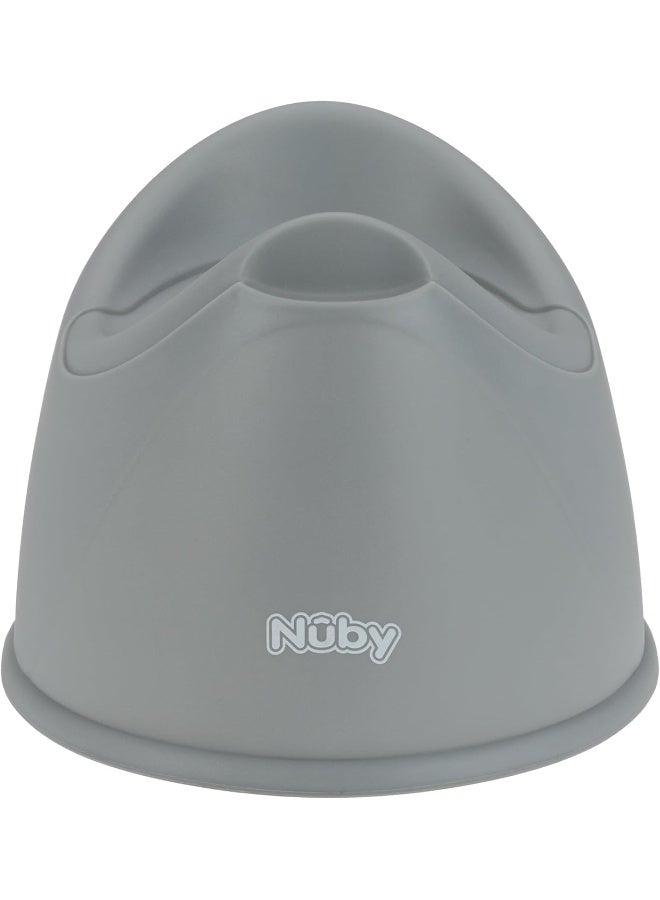Nuby مقعد تدريب على المرحاض للمبتدئين من نوبى - وعاء قابل للإزالة وحاجز رذاذ مدمج - 9+ أشهر - رمادي - Image 4