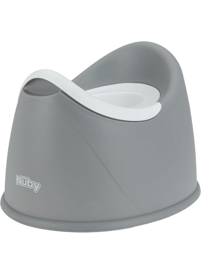 Nuby مقعد تدريب على المرحاض للمبتدئين من نوبى - وعاء قابل للإزالة وحاجز رذاذ مدمج - 9+ أشهر - رمادي - Image 1