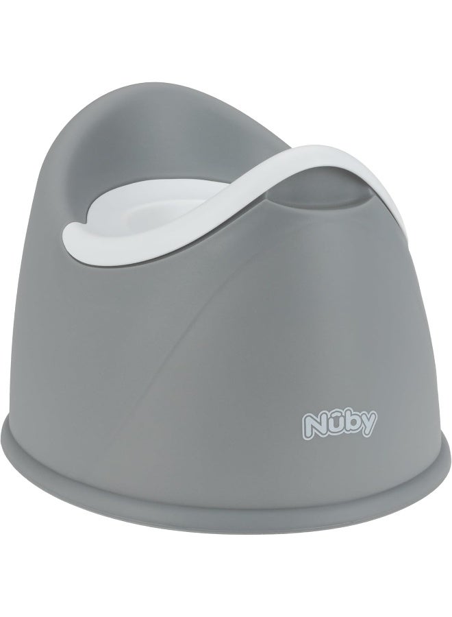 Nuby مقعد تدريب على المرحاض للمبتدئين من نوبى - وعاء قابل للإزالة وحاجز رذاذ مدمج - 9+ أشهر - رمادي - Image 3