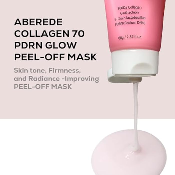 ABEREDE Collagen 70 PDRN Glow Mask 2.82 fl.oz, Korean Peel-Off Mask for Firming, Glass Skin, Glutathione, Cica PDRN, Slow-Aging, Hydrating, Vegan K-Beauty Skin Care - Image 2