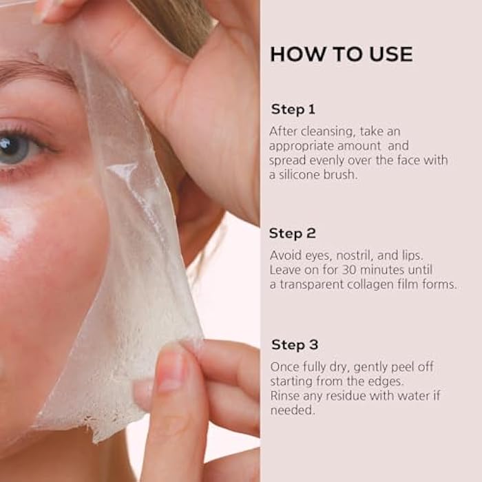 ABEREDE Collagen 70 PDRN Glow Mask 2.82 fl.oz, Korean Peel-Off Mask for Firming, Glass Skin, Glutathione, Cica PDRN, Slow-Aging, Hydrating, Vegan K-Beauty Skin Care - Image 4