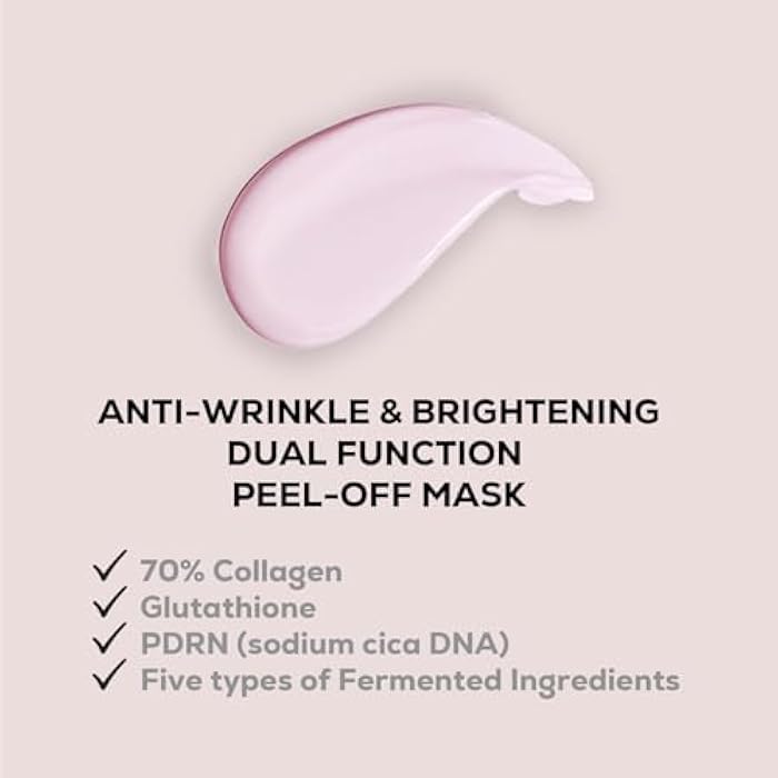 ABEREDE Collagen 70 PDRN Glow Mask 2.82 fl.oz, Korean Peel-Off Mask for Firming, Glass Skin, Glutathione, Cica PDRN, Slow-Aging, Hydrating, Vegan K-Beauty Skin Care - Image 3