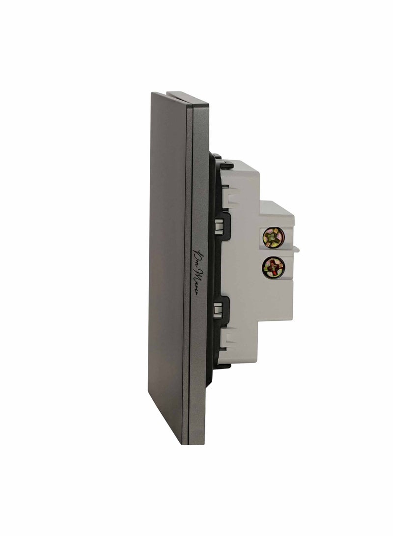 Donmarco 1 Gang 1 Way Momentary Switch – Ultra Thin Premium Plastic Material, Modern & Durable, Fire-Resistant Electric Switch, 15-Year Warranty, Wall Switch for Home and Office (Matt Grey) - Image 2