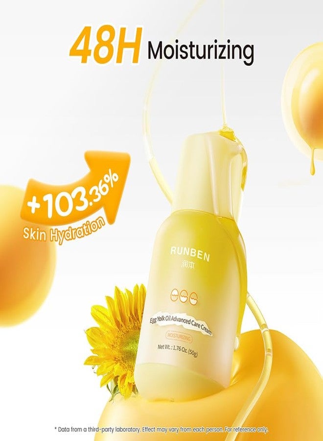 RUNBEN Nourishing Baby Face Cream with Egg Yolk Oil, 48H Deep Moisturizing, Advanced Repair Barrier Cream, Relieves Kids Dry & Sensitive Skin, Non-Toxic & Fragrance-Free, 1.76 oz - Image 3