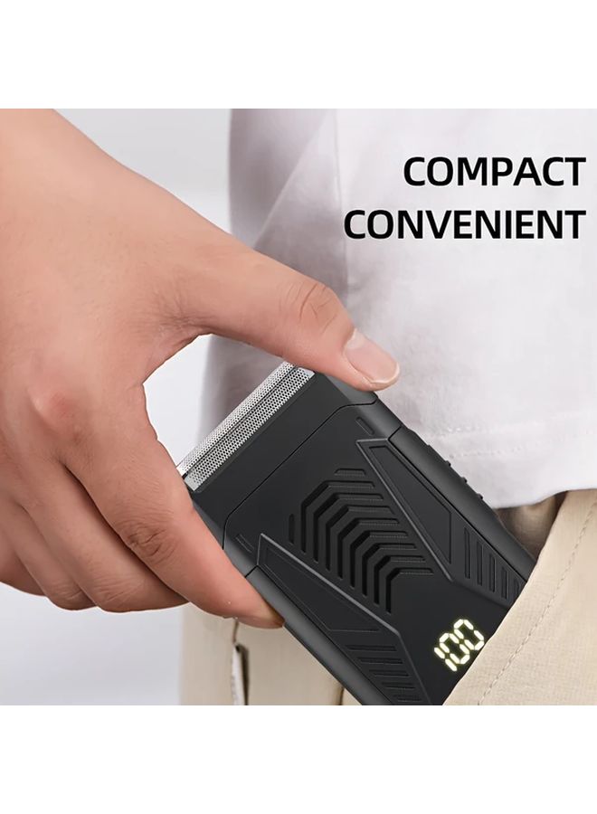 ذهبي 2 في 1 ماكينة حلاقة كهربائية للرجال شحن سريع عبر USB محمولة مزدوجة لتشذيب اللحية والشعر - Image 5