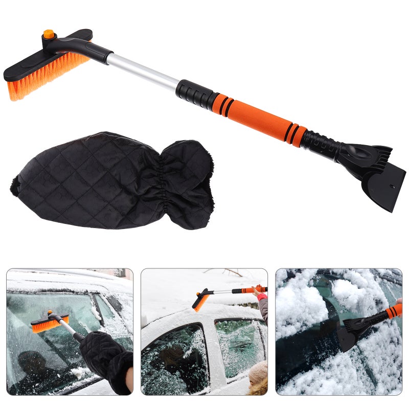 Multi-purpose Adjustable Car Snow Removal Shovel 2-in-1 Ice Remover Brush - Image 3