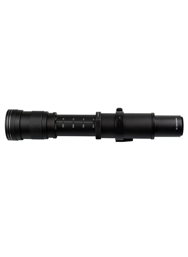 Generic 420-1600mmF8.3 Manual Lens 2 Multiplier Telephoto Zoom Telescopic SLR Moon Shooting Bird-Body Color:Black-l Mount  - Image 1