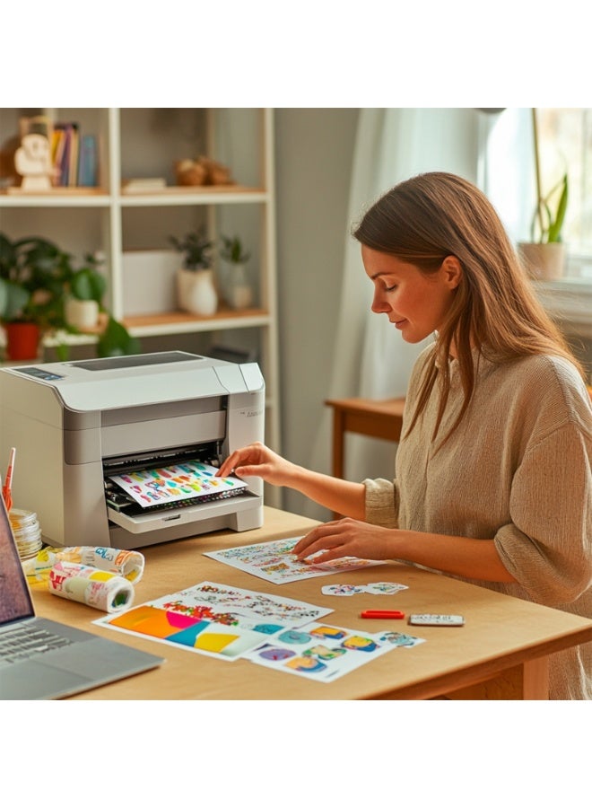 ESHANG Premium Printable Vinyl Sticker Paper for Inkjet Printer - A4 20 Sheets High Glossy White Waterproof, Dries Quickly Vivid Colors, Holds Ink well- Tear Resistant - Image 2