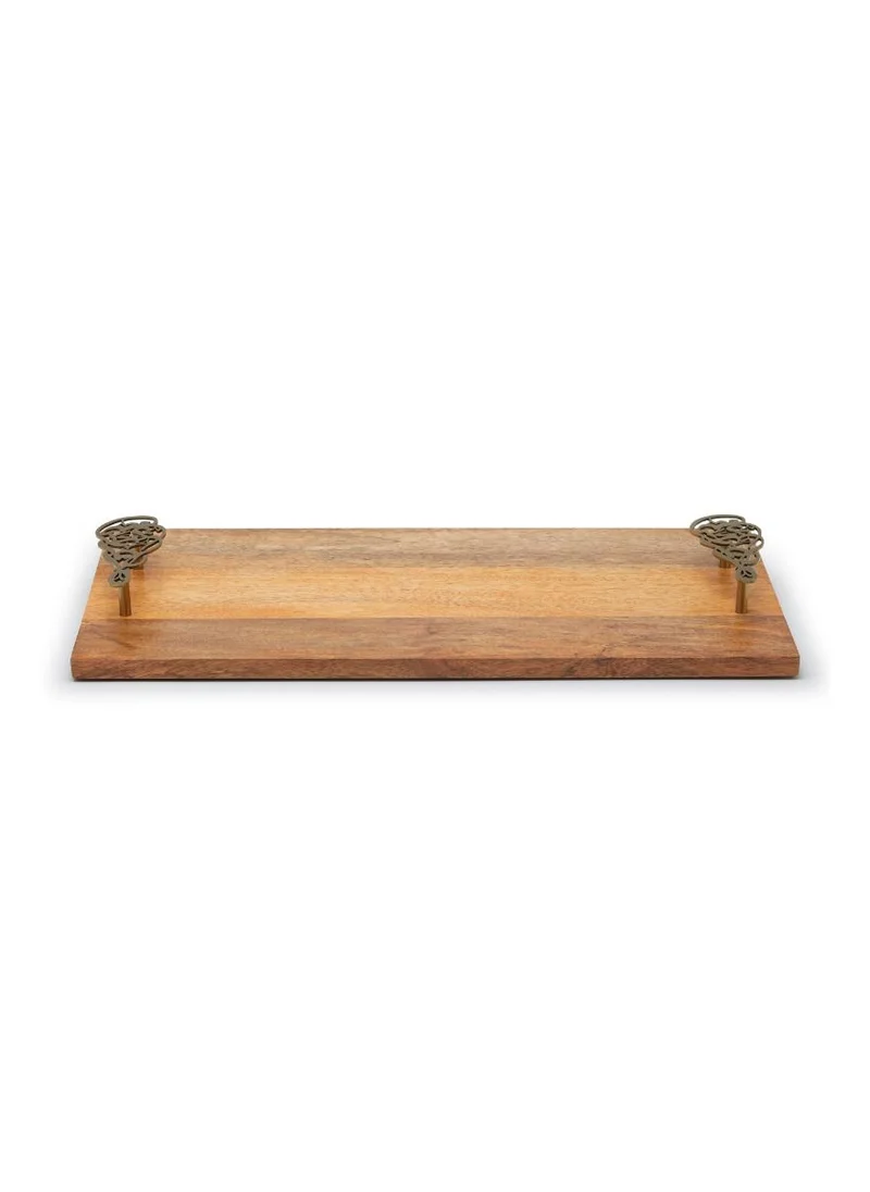 يسكن Dwell Calligraphy Wooden Tray With Handle