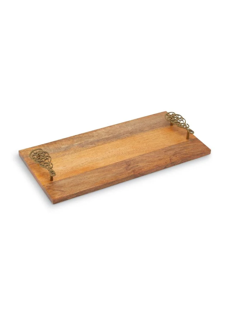 يسكن Dwell Calligraphy Wooden Tray With Handle