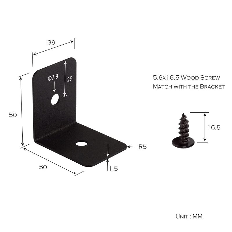 Keenkee 4 Set 2 X 2 X 1.5 Inch Metal Corner Protectors For Furniture Decorative Corner Brackets Black For Wood Boxes Farmhouse Barn Door Wood Frame Trunk Table Desk - Image 3