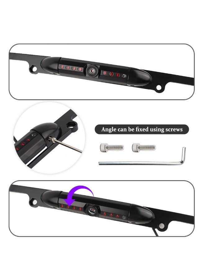 SYOSI SYOSI License Plate Backup Camera, 170° Wide Angle HD Reverse Camera with 8 LED Night Vision, IP67 Waterproof Rear View Camera, Heavy Duty Car Accessories for US License Plates  - Image 5