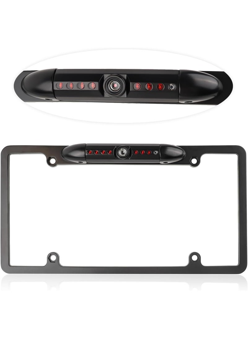 SYOSI SYOSI License Plate Backup Camera, 170° Wide Angle HD Reverse Camera with 8 LED Night Vision, IP67 Waterproof Rear View Camera, Heavy Duty Car Accessories for US License Plates  - Image 1