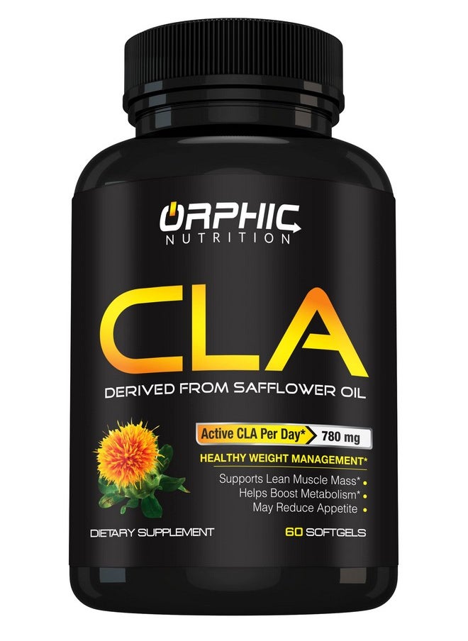 Orphic Nutrition - Cla Safflower Oil Supplement Made With Safflower Oil 780Mg Nonstimulant Conjugated Linoleic Acid For Men & Women* To Support Weight Loss Efforts And Metabolism* 60 Softgels - Image 1