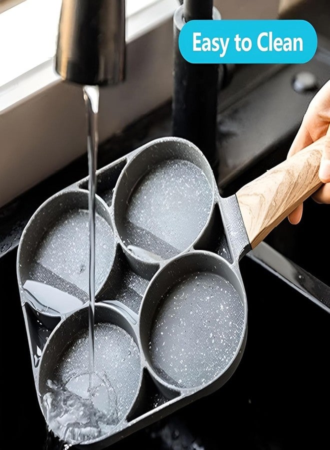 EBOFAB Non Stick 4 Hole Egg Frying Pan Multi Purpose Cookware for Breakfast Omelet Uttapam Idli Burger Poached Eggs Nonstick Multipurpose Frying Pan for Kitchen Healthy Cooking - Image 4
