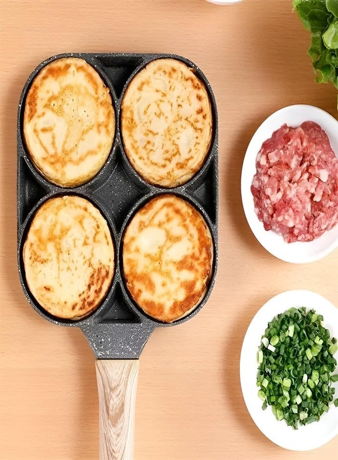 EBOFAB Non Stick 4 Hole Egg Frying Pan Multi Purpose Cookware for Breakfast Omelet Uttapam Idli Burger Poached Eggs Nonstick Multipurpose Frying Pan for Kitchen Healthy Cooking - Image 2