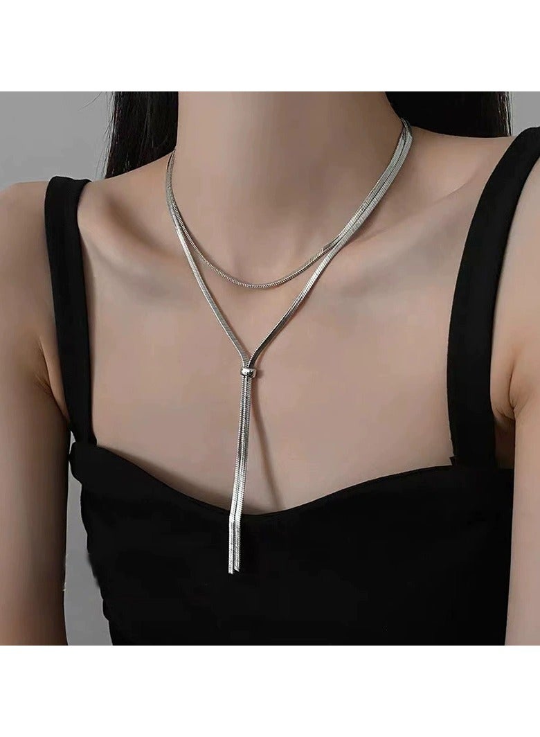 Goolsky Adjustable Minimalist Lariat Necklace for Women – Long Pendant Chain, Chic Cool Style Jewelry - Image 1