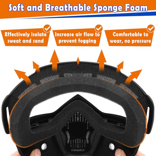 POKONBOY 2 Pack Detachable Masks, Tactical Mask with Goggles Compatible with Nerf Rival, Apollo, Zeus, Khaos, Atlas, & Artemis Blasters Rival Mask (Black & White) - Image 4
