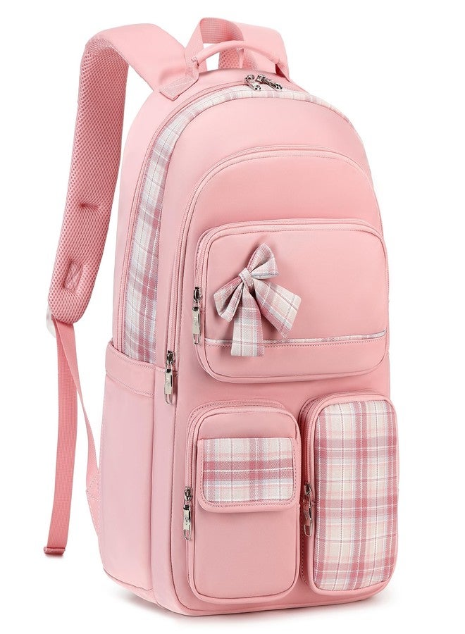 KIDNUO Backpack for Girls,School Backpacks for Teen Cute College Bags for Women Students Large Bookbag 15.6 Laptop School Bag, Pink1, Large, Daypack Backpacks - Image 1