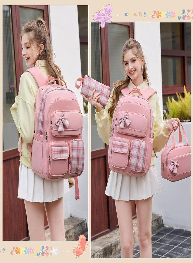 KIDNUO Backpack for Girls,School Backpacks for Teen Cute College Bags for Women Students Large Bookbag 15.6 Laptop School Bag, Pink1, Large, Daypack Backpacks - Image 2