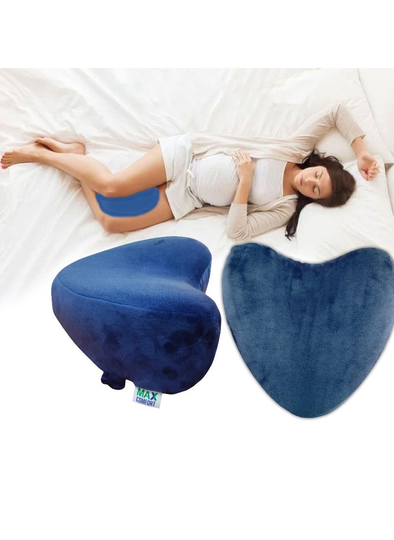 Max Comfort Max Comfort Original Leg Pillow for Side Sleepers, Helps with Pain Relief and Spine Alignment | Premium Quality Foam with Washable Velvet Cover, Navy  - Image 5