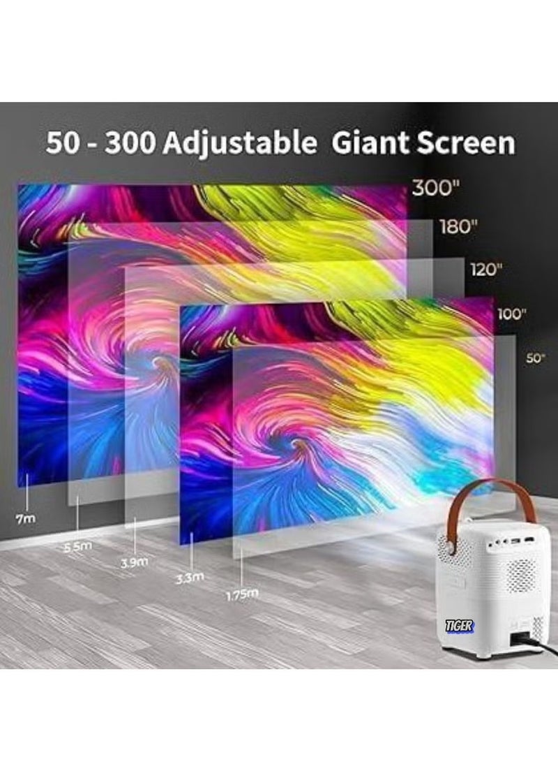 TIGER Q2 Android HDMI Video Projector | 5G WiFi & Bluetooth Connectivity | Full HD Resolution with 5M Projection Distance | Portable Outdoor Movie Projector for Home Cinema, Gaming & Presentations | Perfect for Parties & Entertainment  - Image 2