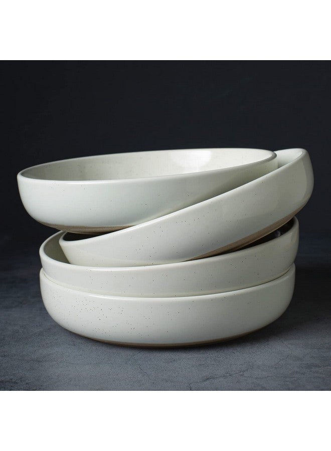 العلامة التجارية: فاميوير مجموعة أوعية ميلكي واي من فاميوير، 33 أونصة، مجموعة من 4 أوعية معكرونة، أوعية سلطة مثالية لصديقك في حفلات الانتقال إلى منزل جديد، وعيد الشكر، وعيد الميلاد، باللون الأبيض - Image 3