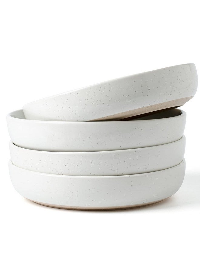 العلامة التجارية: فاميوير مجموعة أوعية ميلكي واي من فاميوير، 33 أونصة، مجموعة من 4 أوعية معكرونة، أوعية سلطة مثالية لصديقك في حفلات الانتقال إلى منزل جديد، وعيد الشكر، وعيد الميلاد، باللون الأبيض - Image 1