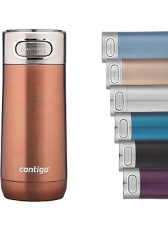 Luxe Autoseal Travel Mug Stainless Steel Thermal Vacuum Flask Leakproof Tumbler Dishwasher Safe Coffee Mug With Bpa Free Easy Clean Lid White Zinfandel 360 Ml