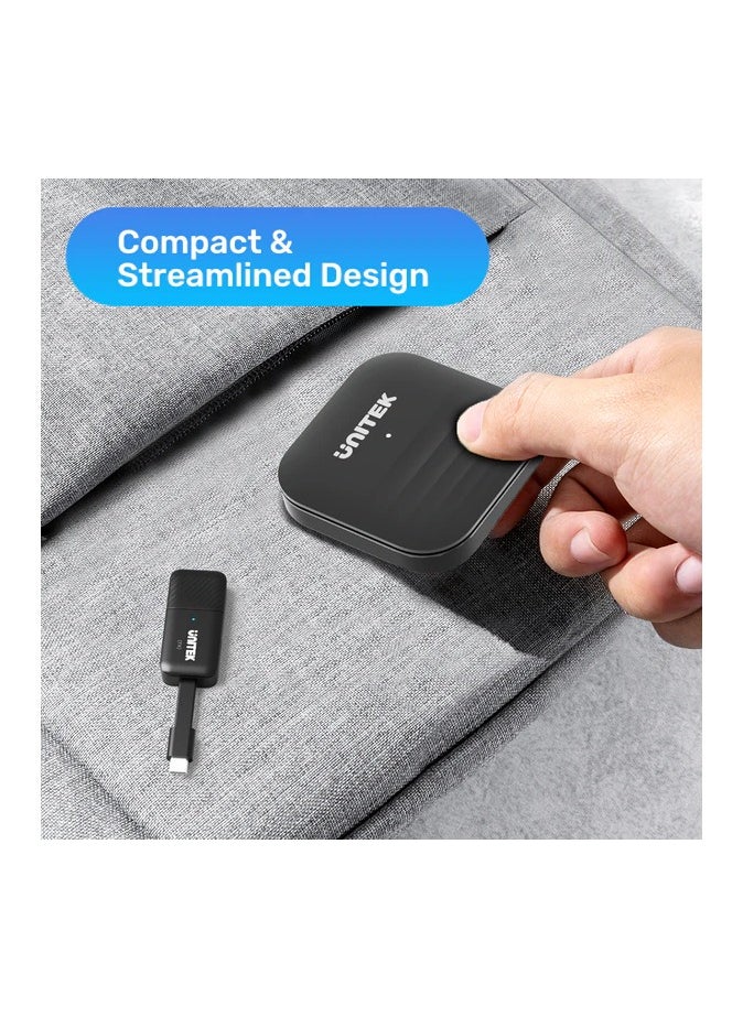 USB-C Wireless HDMI Extender Kit Up to 50M,full HD 1080P@60Hz, Works with laptops, smartphones, TV Boxes to HDTVs, projectors and monitors, no WiFi connection required. Support Mirror and Extend Mode. Ideal to Use for Presentation and More,