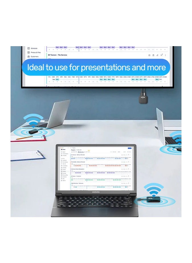 UNITEK USB-C Wireless HDMI Extender Kit Up to 50M,full HD 1080P@60Hz, Works with laptops, smartphones, TV Boxes to HDTVs, projectors and monitors, no WiFi connection required. Support Mirror and Extend Mode. Ideal to Use for Presentation and More,  - Image 2