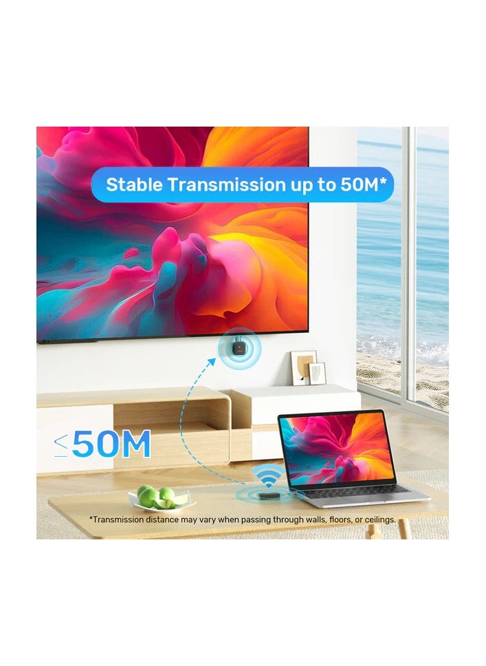 UNITEK USB-C Wireless HDMI Extender Kit Up to 50M,full HD 1080P@60Hz, Works with laptops, smartphones, TV Boxes to HDTVs, projectors and monitors, no WiFi connection required. Support Mirror and Extend Mode. Ideal to Use for Presentation and More,  - Image 3