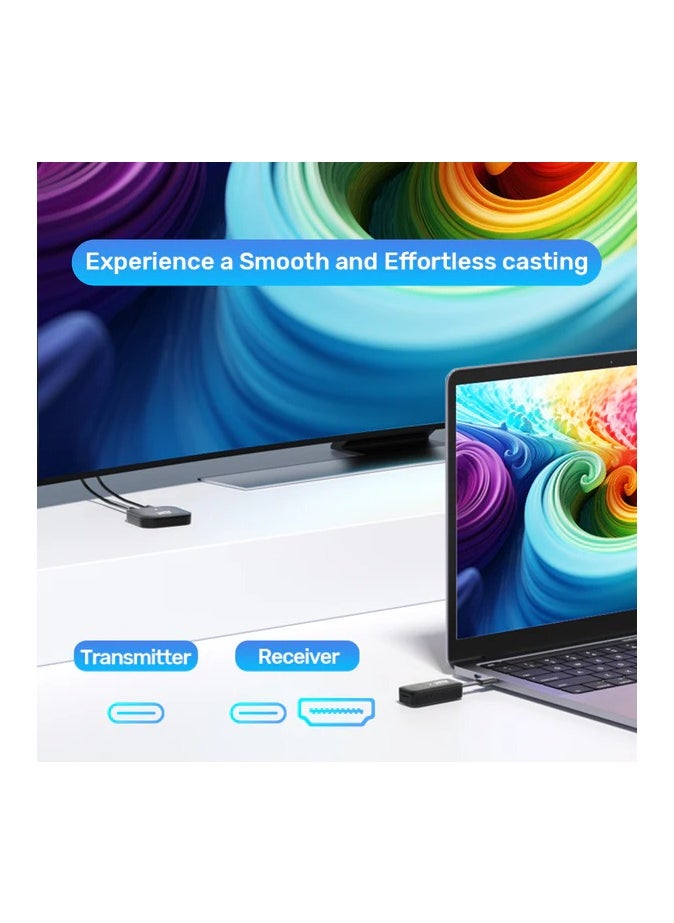 UNITEK USB-C Wireless HDMI Extender Kit Up to 50M,full HD 1080P@60Hz, Works with laptops, smartphones, TV Boxes to HDTVs, projectors and monitors, no WiFi connection required. Support Mirror and Extend Mode. Ideal to Use for Presentation and More,  - Image 5