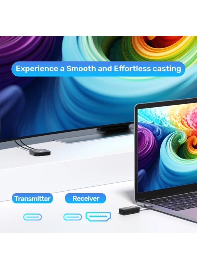 UNITEK USB-C Wireless HDMI Extender Kit Up to 50M,full HD 1080P@60Hz, Works with laptops, smartphones, TV Boxes to HDTVs, projectors and monitors, no WiFi connection required. Support Mirror and Extend Mode. Ideal to Use for Presentation and More,  - Image 5